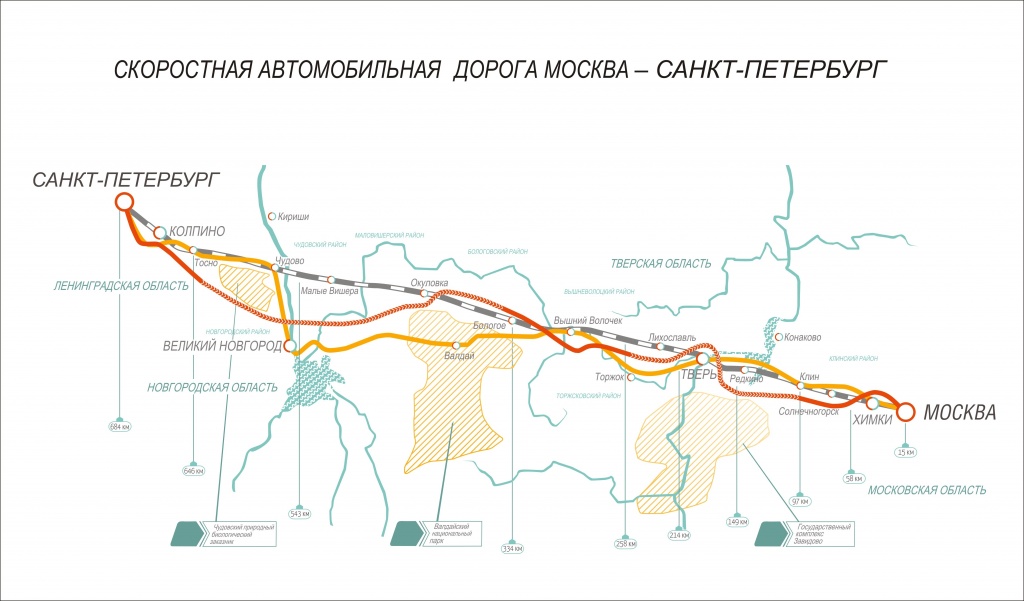 Карта м11 от санкт петербурга до москвы